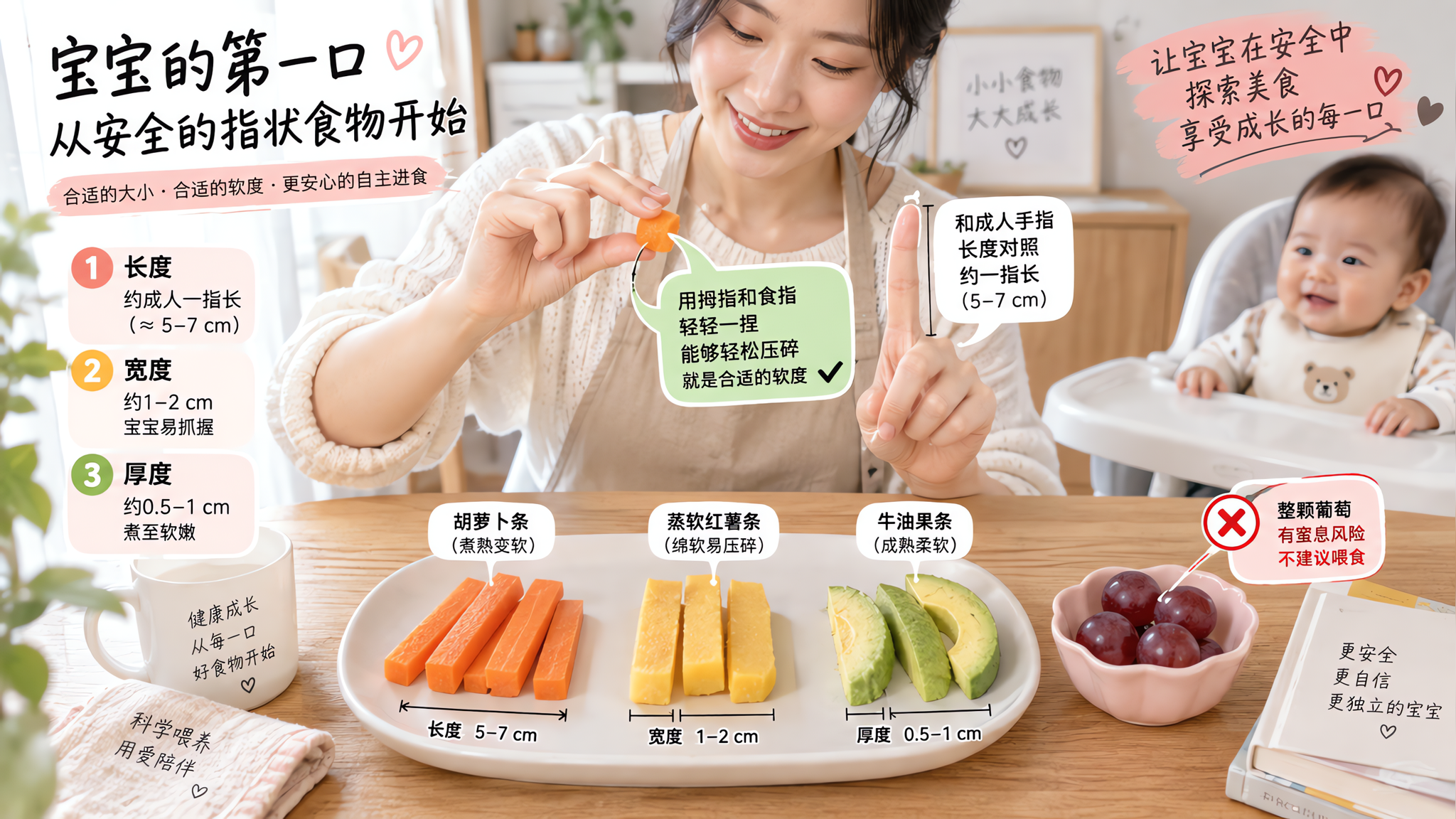 宝宝指状食物怎么切才安全：长度宽度厚度+捏压测试