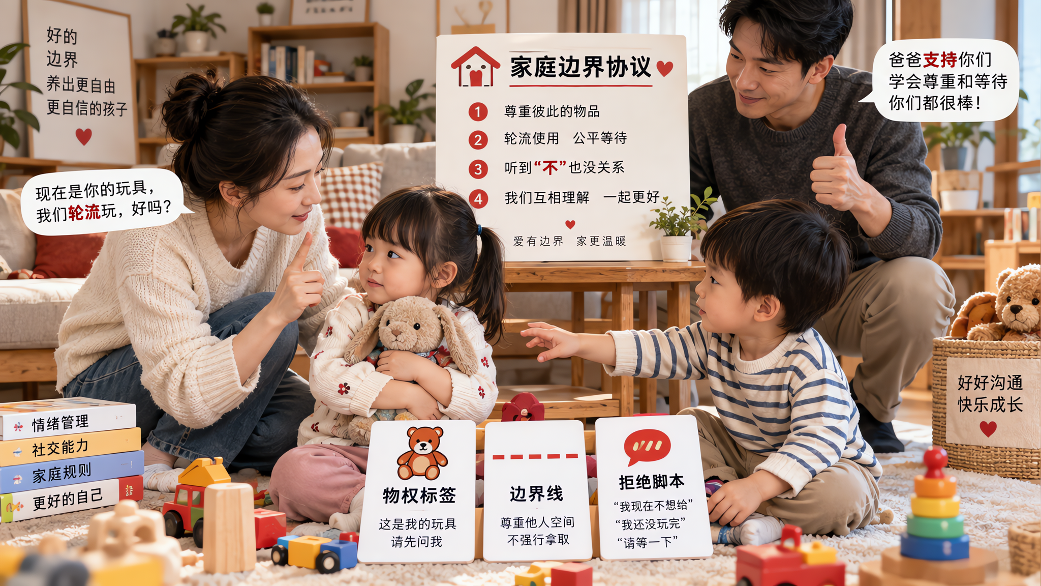 国庆聚会别再逼孩子分享：4句拒绝脚本守住边界