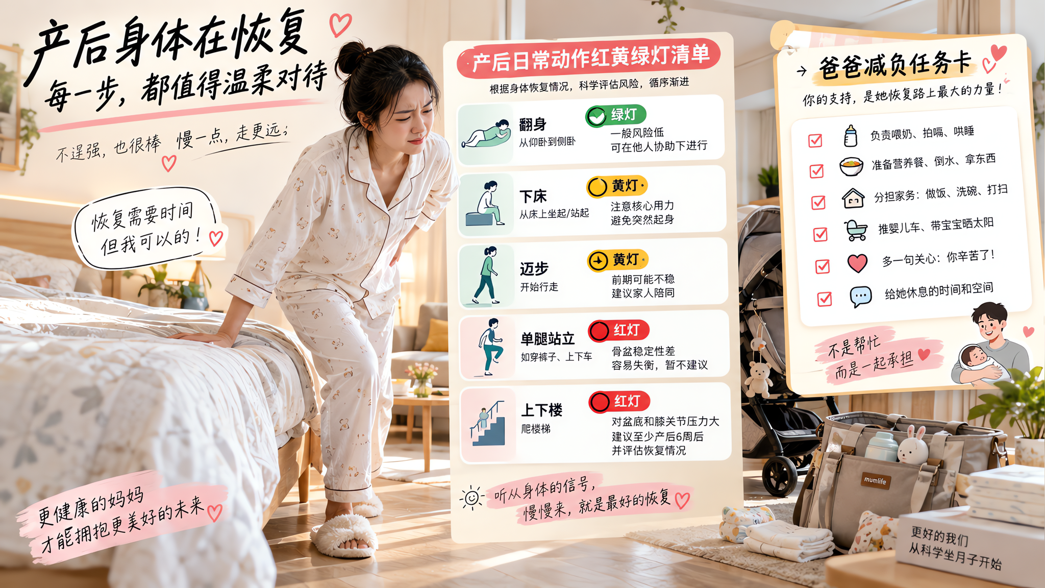 产后翻身刺痛迈步疼？42天复查别只绑骨盆带