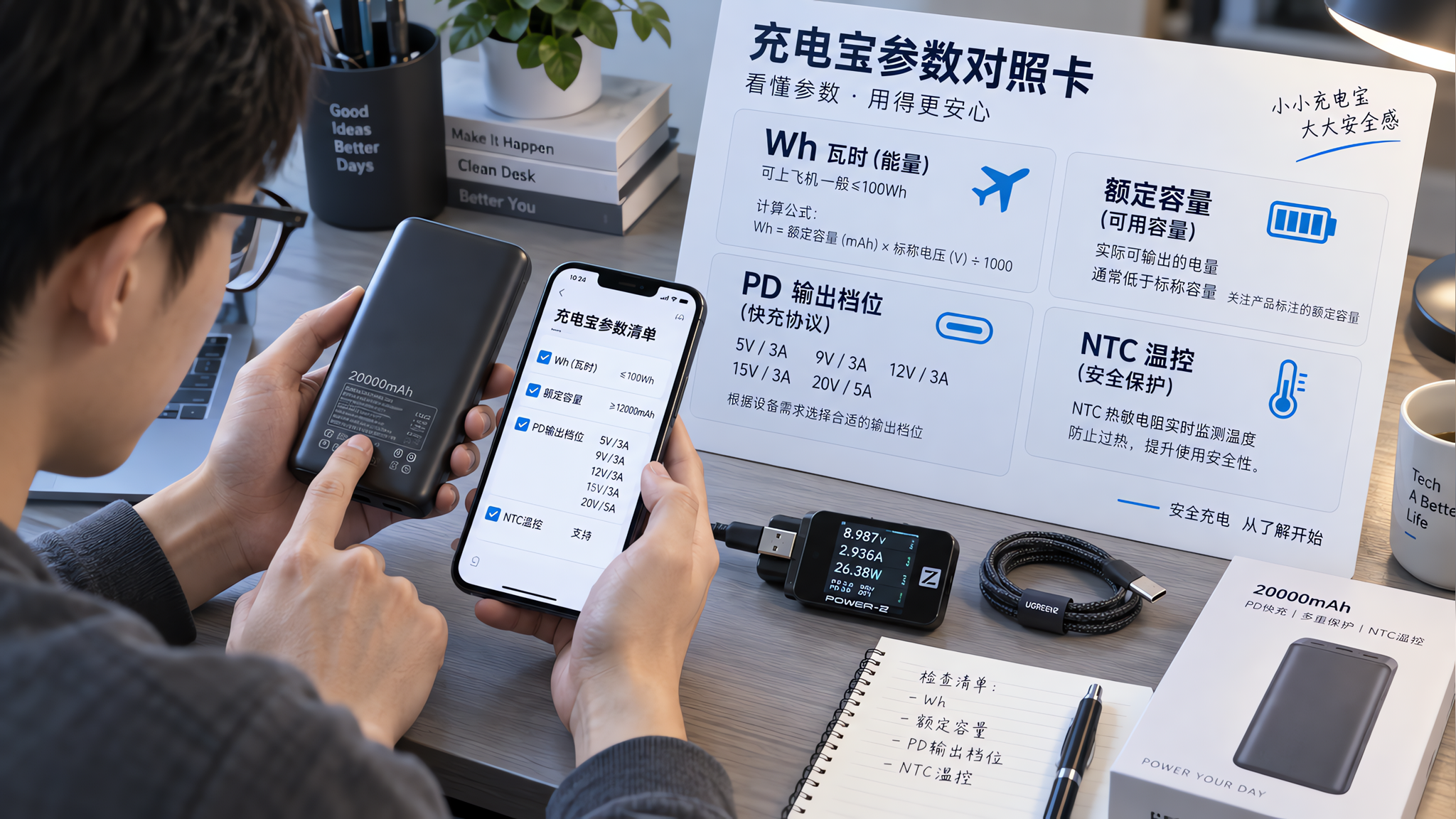 同样20000mAh，安全耐用看这4项：Wh、额定容量、PD、温升